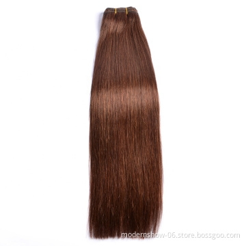 Wholesale 100% Human Hair Weave Color #4 Brazilian Hair Double Drawn Bundles